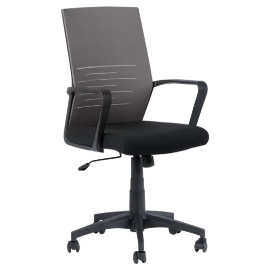 Офис стол МИРО- сива облегалка, черна седалка