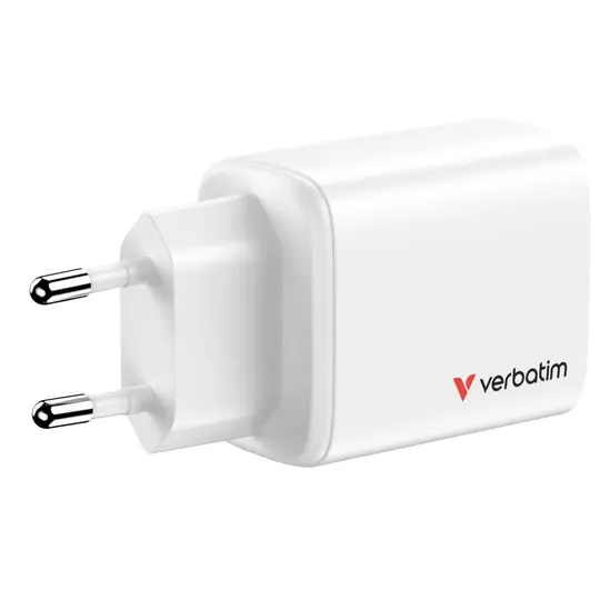 Зарядно устройство Verbatim Essentials GaN Charger 65W EU plug White