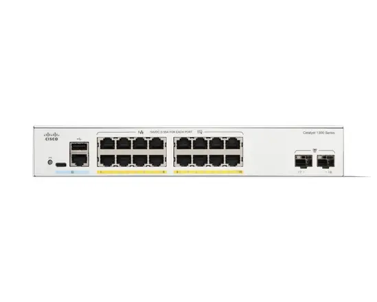 Комутатор Cisco Catalyst 1300 16-port GE, PoE, 2x1G SFP