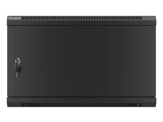 Комуникационен шкаф Lanberg rack cabinet 19' wall-mount 6U600x600 for self-assembly with metal door black (flat pack)