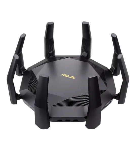 Рутер Asus Wireless Router, RT-AX89X, AX6000, 8x8 Dual-Band, Quad-Core 2.2GHz CPU, 256MB1GB FlashRAM, 10G port, SFP+ port, AiProtection Pro, Adaptive QoS, VPN serverclient, IPTV, OFDMA, MU-MIMO, Beamforming, Link Aggregation, Port forwarding, AiMesh, B