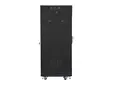Комуникационен шкаф Lanberg rack cabinet 19' free-standing 27U  600x600 self-assembly flat pack with glass door LCD, black