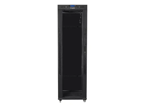 Комуникационен шкаф Lanberg rack cabinet 19' free-standing 42U600x1000 (flat pack) with glass door lcd black v2