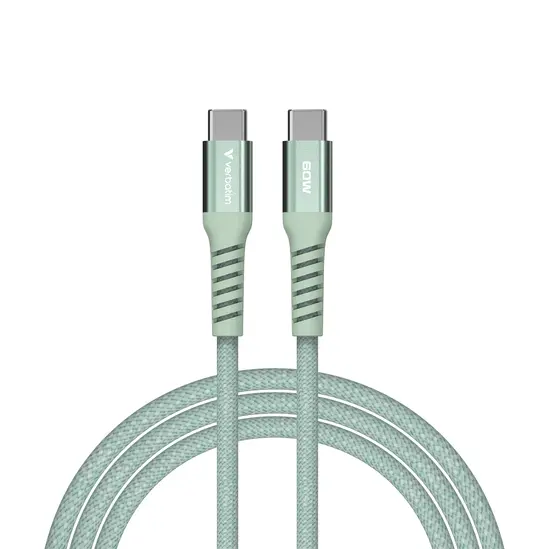 Кабел Verbatim Sync & Charge USB-C to USB-C 60W Magnetic 120 cm - Green