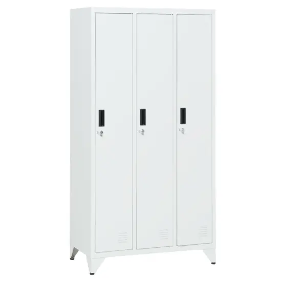 Метален гардероб BTL К с 3 отделения 166х83х45 см за съхранение на дрехи и багаж  вентилационен отвор