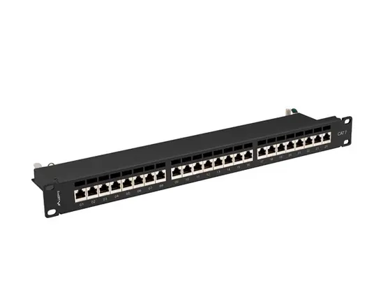 Пач панел Lanberg patch panel 24 port 1U 19' CAT.7 ftp with cable organizer shielded black