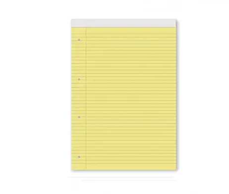 Блокнот с перфорация А4 жълт офсет  40 л линиран