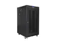 Комуникационен шкаф Lanberg rack cabinet 19' free-standing 22U800x800 (flat pack) with glass door lcd black v2