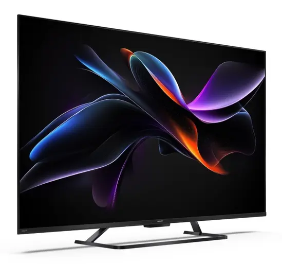 Телевизор Sharp 50HR7265E, 50" QLED  GOOGLE TV, 4K 144Hz Quantum Dot 3840x2160 Frameless, AQUOS AI, DVB-TT2CSS2, Active Motion 1400, HDR10, Dolby Atmos, Dolby Vision, DTS:X, Google Assistant, HDMI eARC, Mini CompositeCVBS + Audio input, USB, Wi-Fi, B