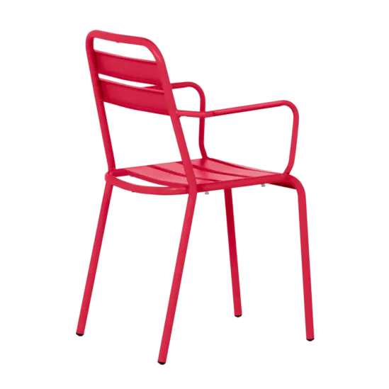 Градински стол ЛУНОРА- червен на метала