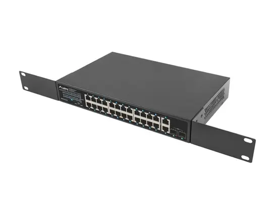 Комутатор Lanberg switch 24x 1GB poe+2x GB 2x sfp rack 19' gigabit ethernet 250w