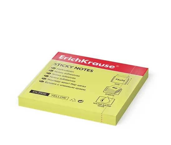 Самозалепващи листчета 75х75мм жълт неон