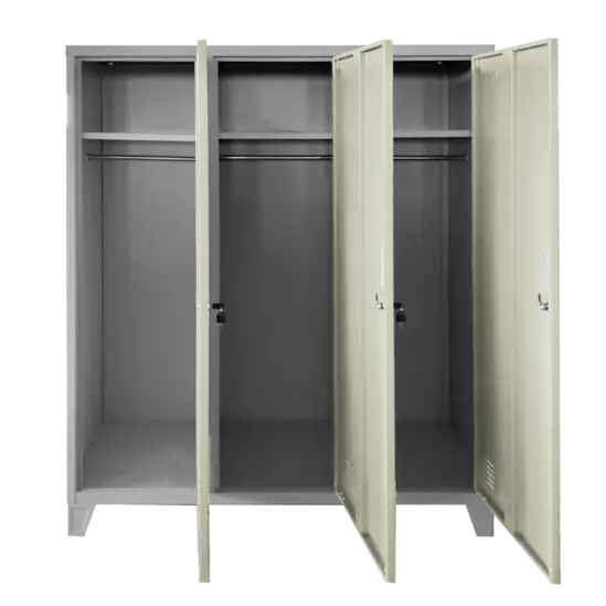 Метален гардероб детски BTL JZ с  3 отделения 150x120x40 см- отворен, празен