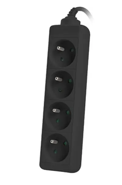 Разклонител Lanberg power strip 1.5m, 4 sockets, french quality-grade copper cable, black