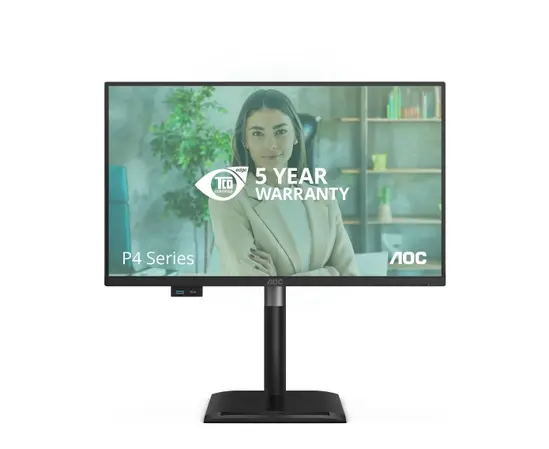 Монитор AOC 24P4CV, 23.8" IPS WLED, 1920x1080@120Hz, 4ms GtG, 300cd m/2, 1500:1, 50M:1 DCR, Adaptive Sync, FlickerFree, Anti-Blue Light, 2Wx2, Tilt, Height Adjust, Pivot, Swivel, HDMI, DP, USB hub, RJ45