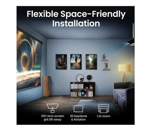 Мултимедиен проектор BenQ TK700ST DLP, 4K UHD (3840x2160), HDR, Ultra-fast 4ms, 10K:1, 3000 AL, 1.2x Zoom, Keystone 2D, Console Gaming, 2xHDMI, USB, RS232, Speaker 5W, eARC, Dolby Atmos, Audio out, 28dB (Eco)