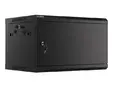 Комуникационен шкаф Lanberg rack cabinet 19' wall-mount 6U600x450 for self-assembly with metal door black (flat pack)