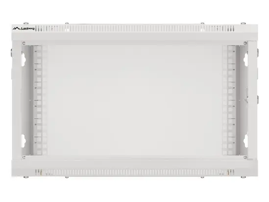 Комуникационен шкаф Lanberg rack cabinet 19' wall-mount 6U600x600 for self-assembly with metal door grey (flat pack)