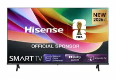 Телевизор Hisense 32" A4S, HD 1366x768,3000:1, DLED, HLG, DTS Virtual X, Smart TV, WiFi, WiFi Direct, BT, VIDAA U7,Anyview Cast, 2xHDMI, 2xUSB, LAN, CI+, DVB-T2/C/S2, Black