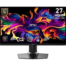 Монитор MSI MPG 271QR QD-OLED X50 Gaming Monitor, 26.5", 0.03ms, 500Hz, 2560x1440, G-SYNC, AMD FreeSync Premium Pro, AI Vision, Console Mode, ClearMR 21000, HDR True Black 500, Type-C(98W PD), DP(2.1a), 2xHDMI(2.1), USB Hub, Pivot, Heigh Adj., VESA, Black