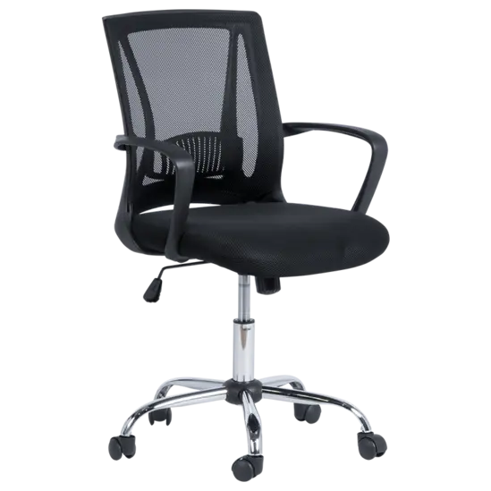 Работен стол ЕМИЛИ- сниман отстрани, черен цвят, меш