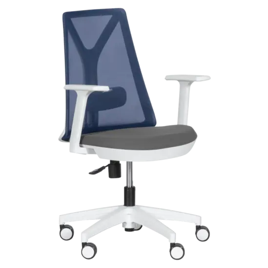 Работен стол ЗЛАТИ- сив- син цвят, бяла база