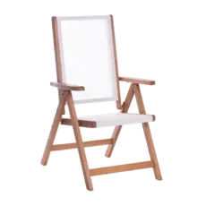 Градински стол ДОБРОМИРА- Бял цвят, дървен