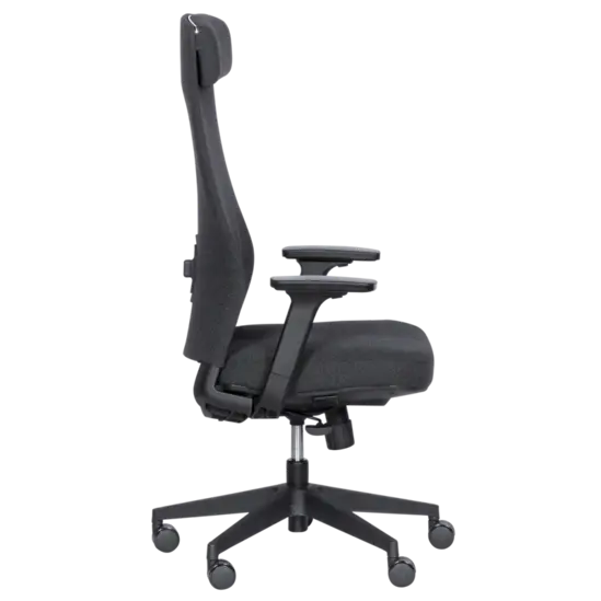 Работен стол ЛУЧИЯ- снимка отстрани, черна база