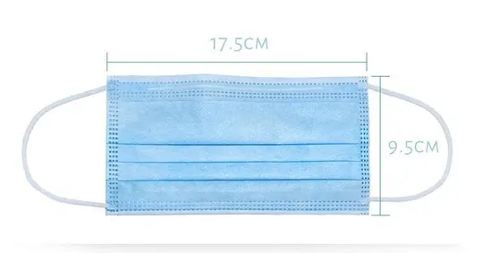 Маска за лице еднократна трислойна 50 бр