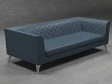 Диван триместен БИТОЛЯ FLP 06- сниман в офис среда, в цял ръст, тъмно наситен цвят