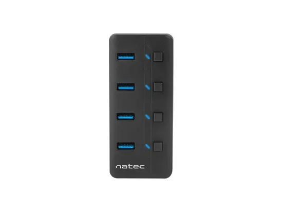 USB хъб Natec USB 3.0 Hub Mantis 2 4-Port OnOff With AC Adapter