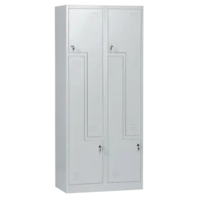 Метален гардероб BTL с 4 отделения 185х80х45 см - сниман отстрани, затворен, сив