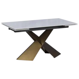 Трапезна маса ЛЕОНА разтегателна- бяло-злато