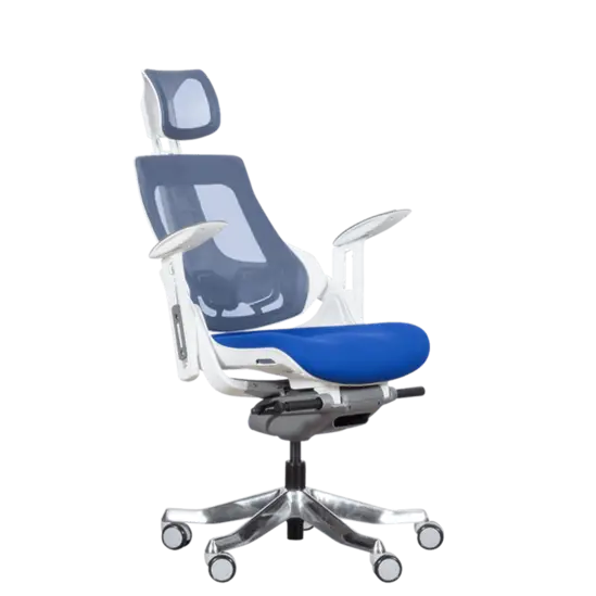 Директорски стол АЛЕКО- наклонен назад, син цвят