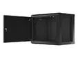 Комуникационен шкаф Lanberg rack cabinet 19' wall-mount 9U600x450 for self-assembly with metal door  black (flat pack)