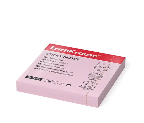 Самозалепващи листчета 75х75мм розов пастел