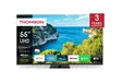 Телевизор Thomson Smart UHD TV 55'; Google TV; 3840 x 2160 (4K UHD), 4000:1, DLED, 60 Hz, DVB-TT2CSS2, HDR10, Wi-Fi, Bluetooth, LAN, HDMI 2 (2.0) + 2 (2.1), USB 2 (2.0) + 1 (3.0),Central Swivel Stand, Black