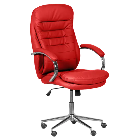 Директорски стол ВЕНЦИСЛАВ - снимка отстрани, червен цвят, ергономичен стол