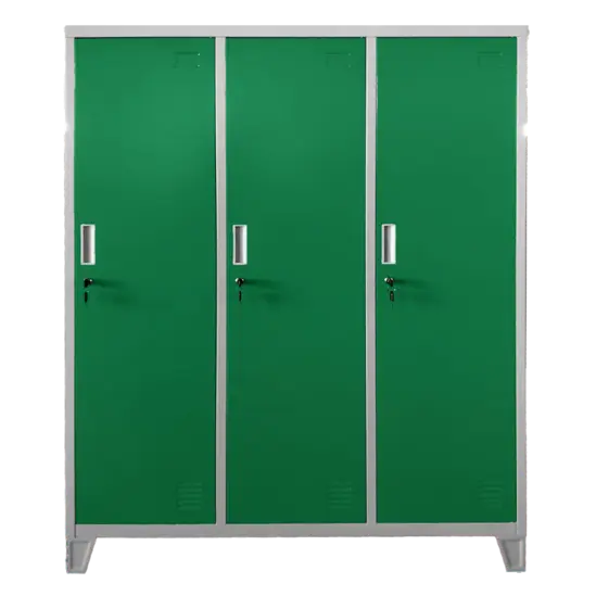 Метален гардероб детски BTL JZ с  3 отделения  150x120x40 см- затворен, зелен