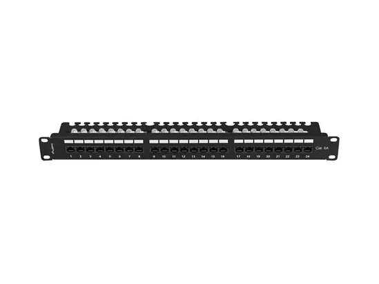 Пач панел Lanberg patch panel 24 port 1U 19' CAT.6a utp with cable organizer black