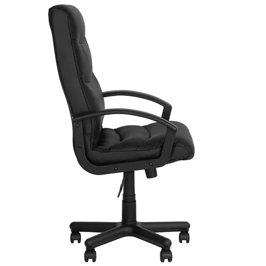 Директорски стол ФИЛИП, черен цвят, еко кожа