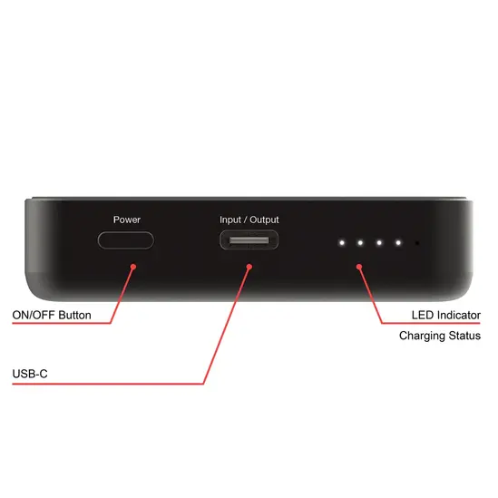 Външна батерия Verbatim Charge 'n' Go Essentials Power Bank Magnetic Wireless 10000mAh Black