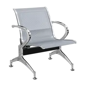 Посетителска пейка BTL 41- снимка отпред, хромиранани подлакътници, метална