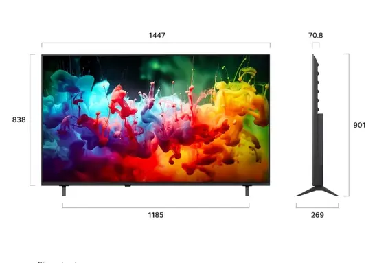 Телевизор LG 65QNED7EB3C, 65" 4K QNED MiniLED Smart TV, 3840x2160, DVB-T2/C/S2, Alpha 7 AI Processor, HDR10 / HLG, webOS 26 ThinQ, VRR / ALLM / HGiG, 4K Super Upscaling, WiFi 5, Bluetooth 5.3, AirPlay 2, LAN, CI, HDMI, AI Sound Pro, Google Cast, 2 pole St