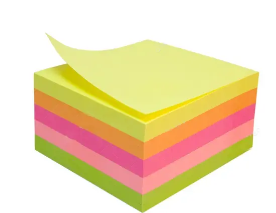 Самозалепващи листчета 50х50мм неон 250л