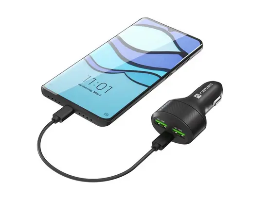 Зарядно устройство Natec Coney 2xUSB, 1xUSB-C Quick charger 84W Black