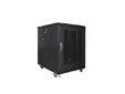 Комуникационен шкаф Lanberg rack cabinet 19' free-standing 15U600x800 (flat pack) with mesh door black