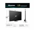 Телевизор Hisense 55" U8Q, 4K Ultra HD 3840x2160, Mini Led Pro, FALD, Quantum Dot, 165Hz, IPS, HDR 10+, HLG, Dolby Vision IQ, Dolby Atmos, Smart TV,Light Sensor,WiFi 5GHz, WiFi Direct, BT, Anyview Cast, 3xHDMI, 2xUSB,1x USB (3.0) , LAN, CI+, DVB-T2/C/S2, 