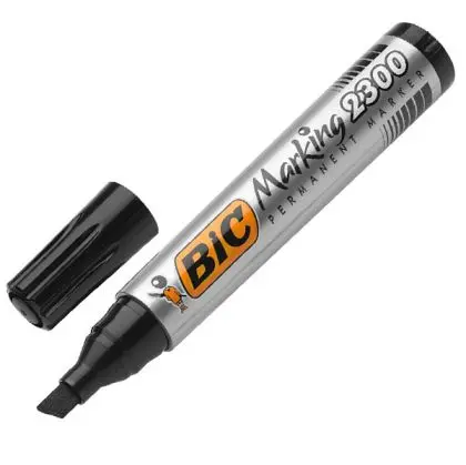 Перманентен маркер Bic Marking 2300 черен с отворена капачка