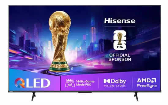 Телевизор Hisense 75" E7Q Pro, 4K Ultra HD 3840x2160, QLED, Quantum Dot, 144Hz, HDR 10+ adaptive, HLG, Dolby Vision, Hi-Concerto,Dolby Vision Atmos, Smart TV, WiFi 5GHz, WiFi Direct,Light Sensor, BT, Anyview Cast, 4xHDMI, 2xUSB, LAN, CI+, DVB-T2CS2, Bla